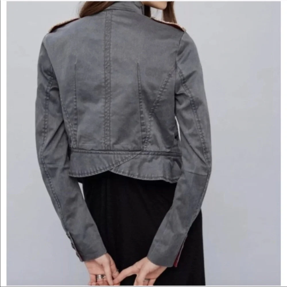 Free People Shrunken Officer Military Jacket - Picture 2 of 14